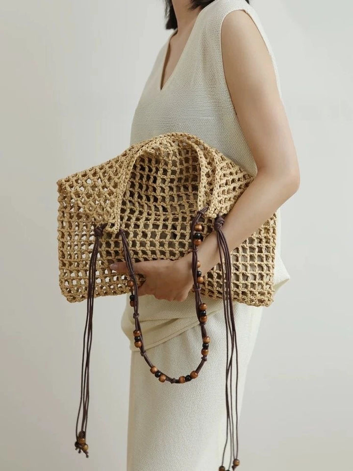 Solana Straw Beach Tote Bag