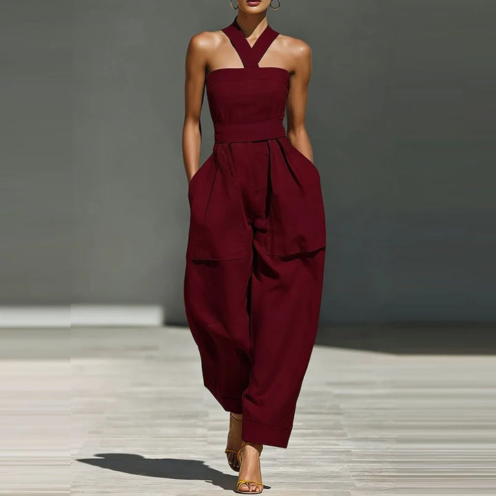 Melissa Draped Halter Jumpsuit