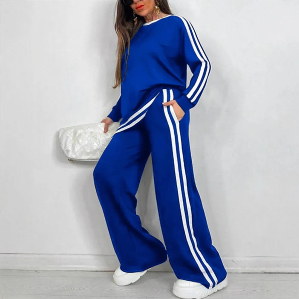 Milda Sports Stripe Lounge Set
