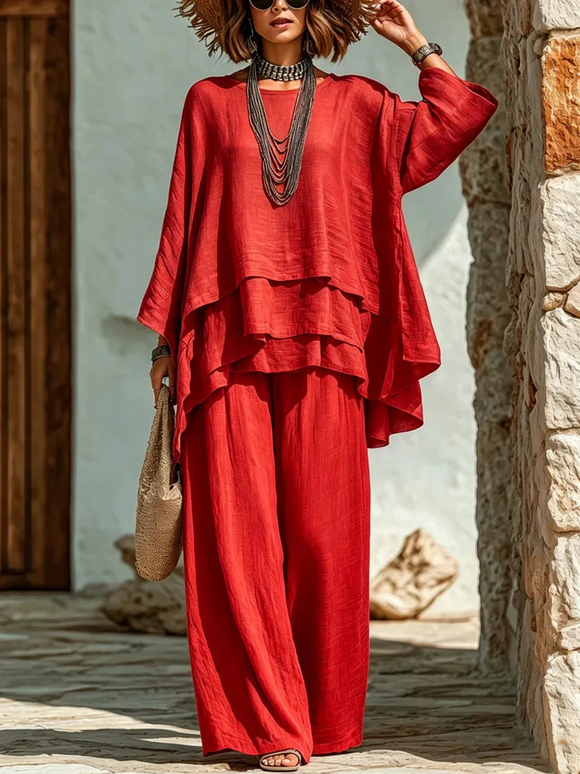 Maria Layered Wide Leg Pants Set