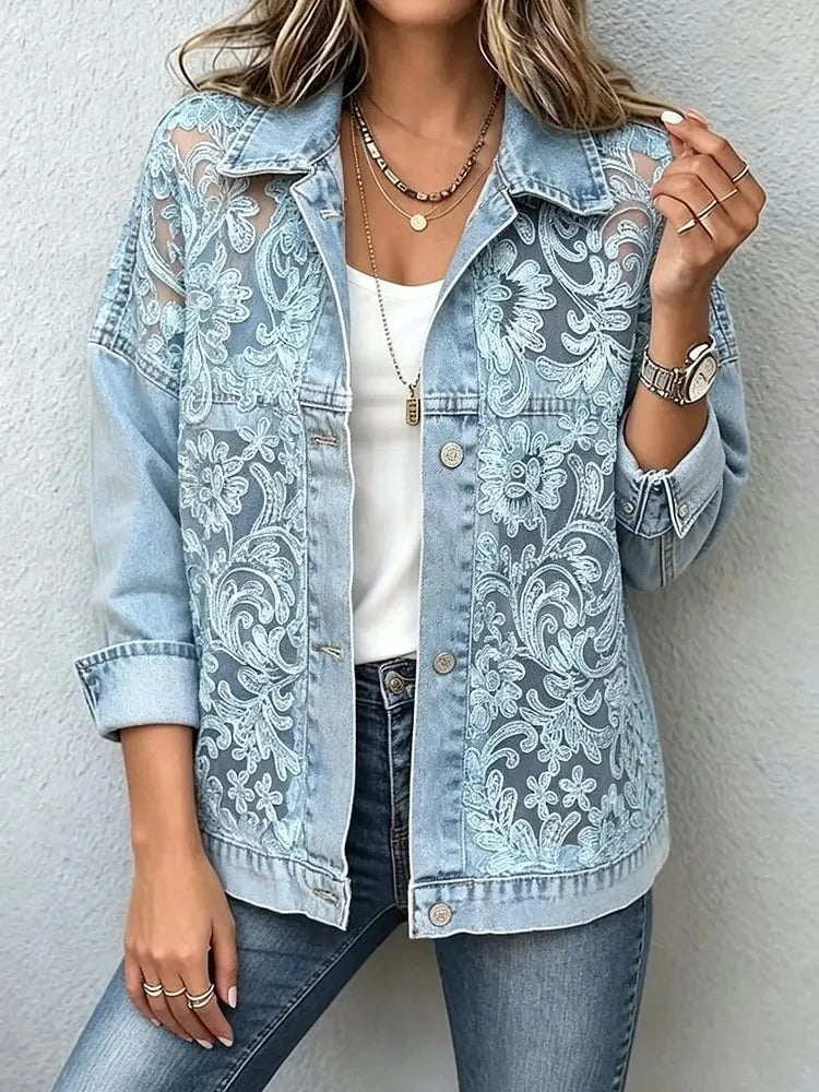 Maeva Lace Denim Jacket