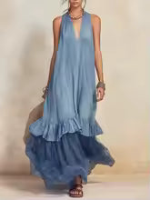 Loretta Bohemian Ruffle Hem Maxi Dress