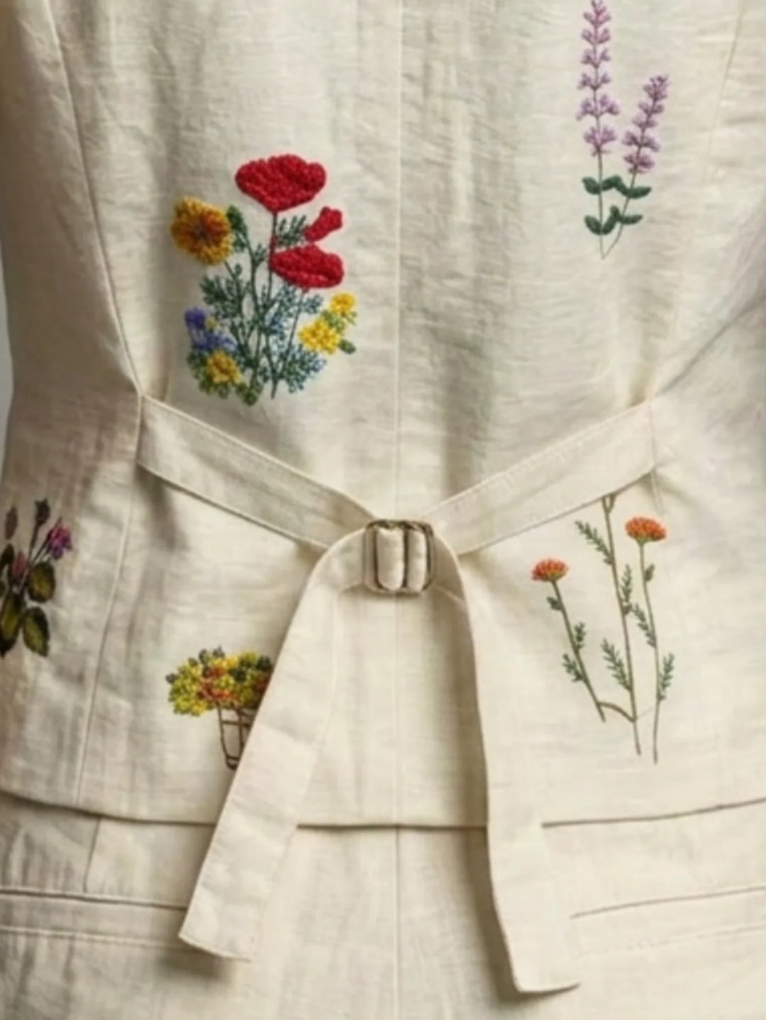Emilia Embroidered Linen Vest