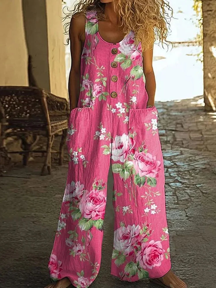 Selena Boho Floral Wide Leg Jumpsuit