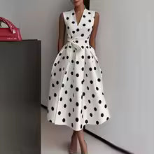 Margot Vintage Polka Dot Midi Dress