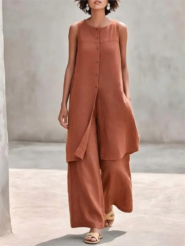 Mernie Casual Layered Trouser Set