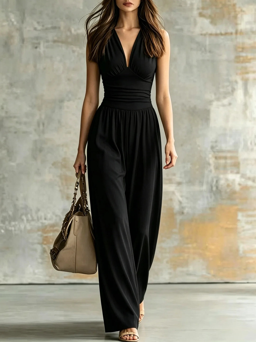 Kendall Figure Flattering V Neck Jumpsuit