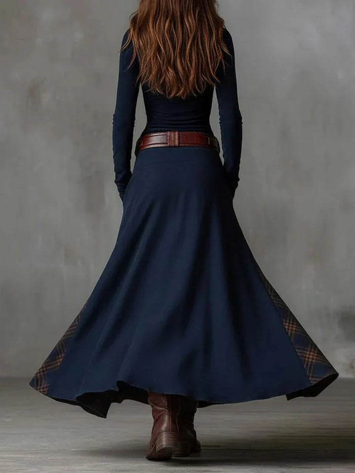 Theodora Vintage Plaid Maxi Dress