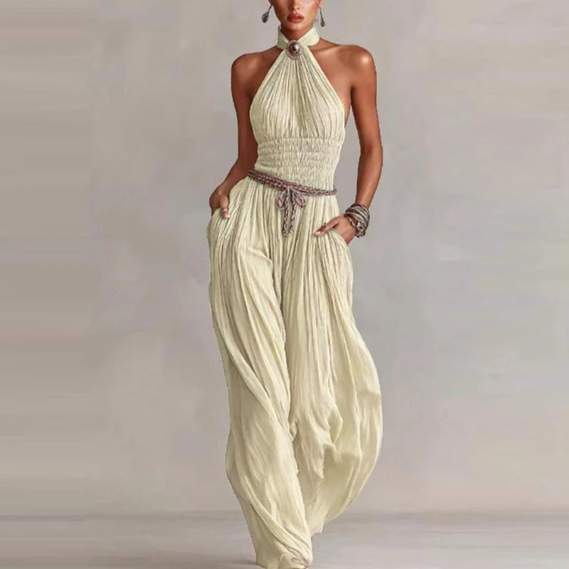 Selene Halter Neck Wide Leg Jumpsuit