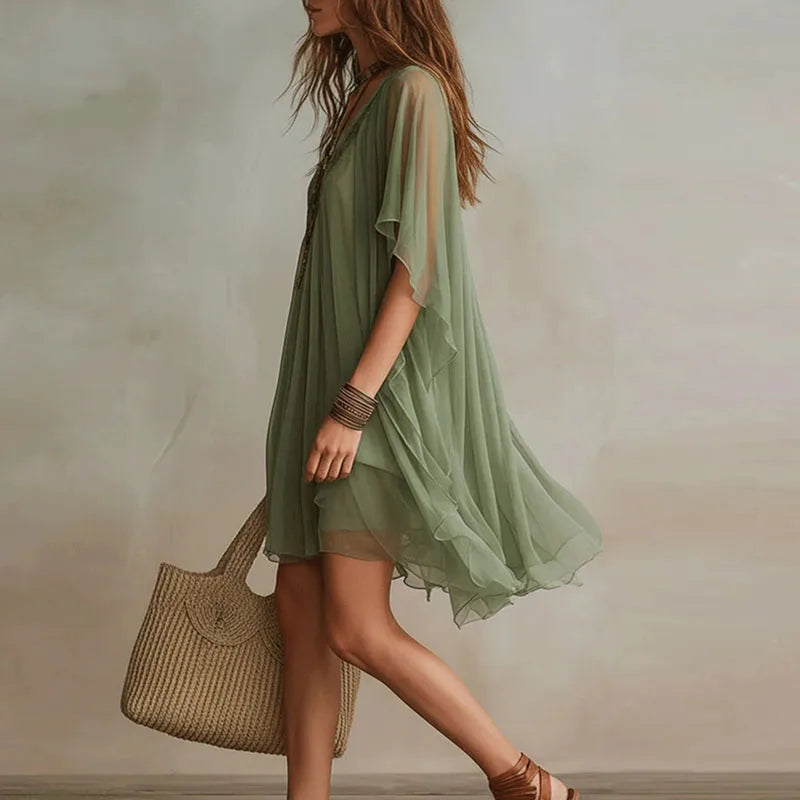 Selene Lace Trim Mini Dress