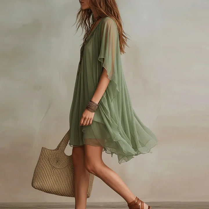 Selene Lace Trim Mini Dress