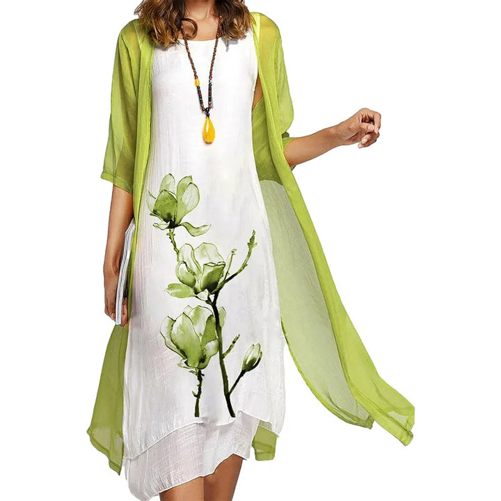 Daphne Floral Layered Midi Dress