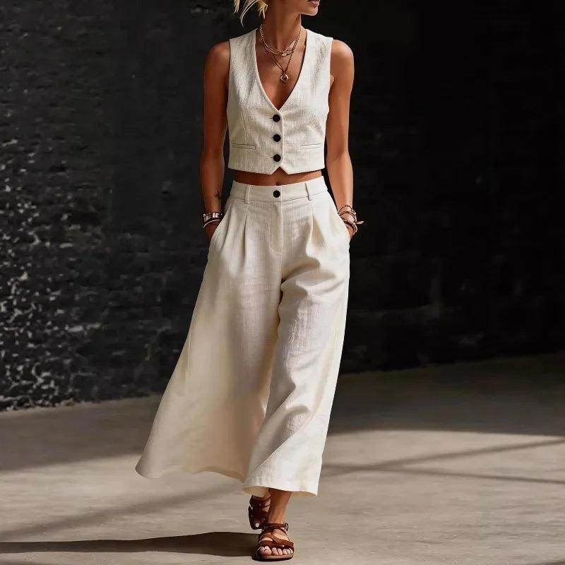 Danica Linen Blend Two Piece Set