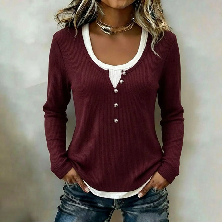 Avery Contrast Trim Knit Top