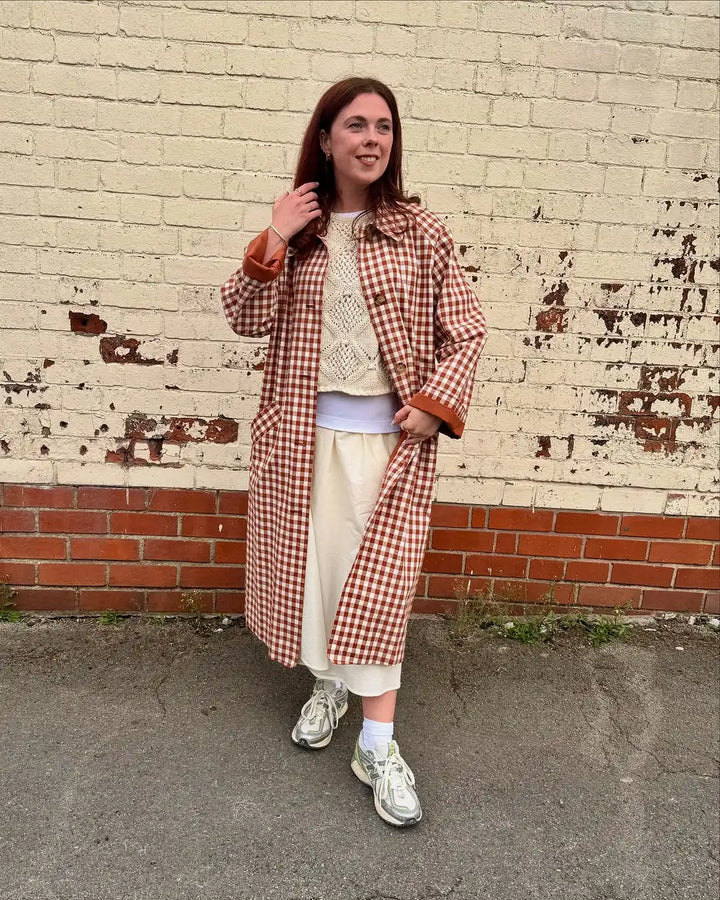 Marigold Gingham Trench Coat