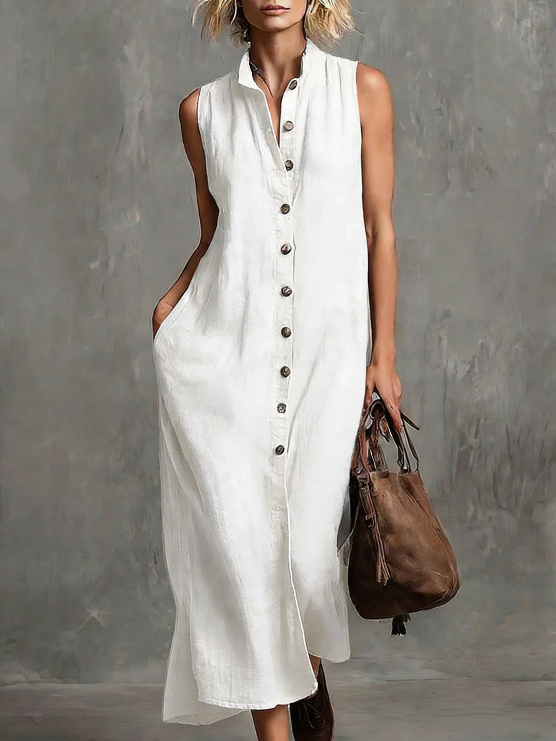 Melanie Relaxed Linen Maxi Dress