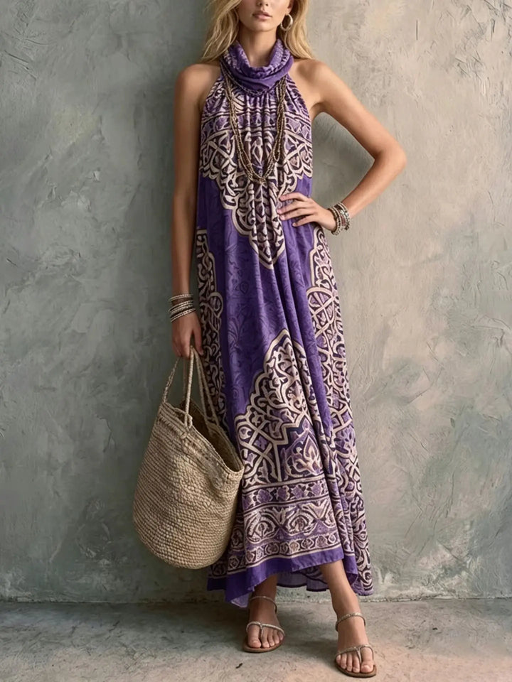 Sahara Bohemian Halter Maxi Dress