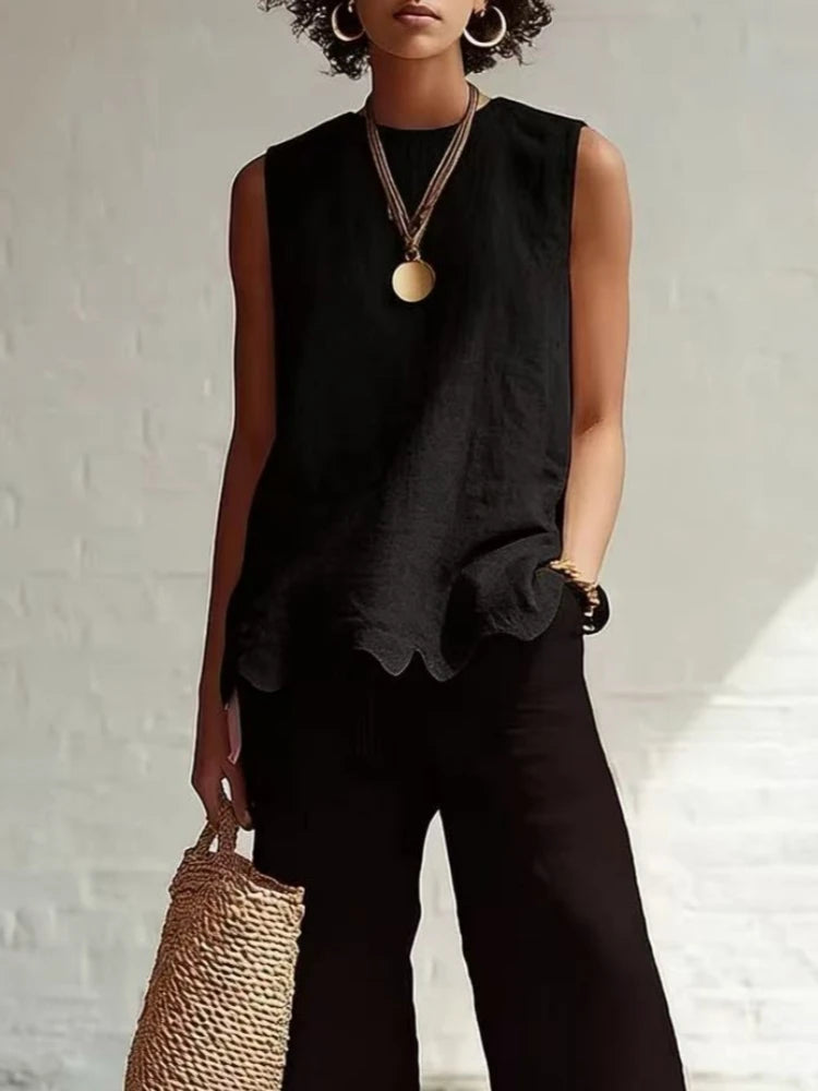 Aubrielle Flowy Sleeveless Casual Top
