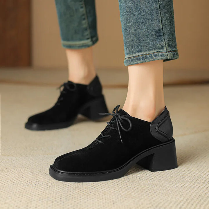 Sutton Suede Block Heel Loafers