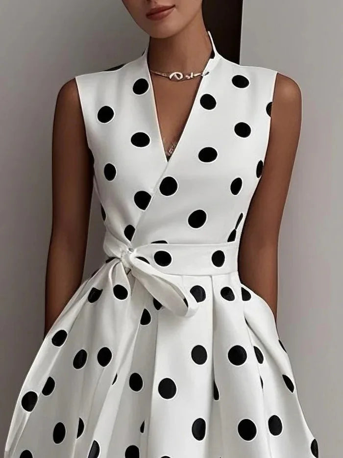 Margot Vintage Polka Dot Midi Dress