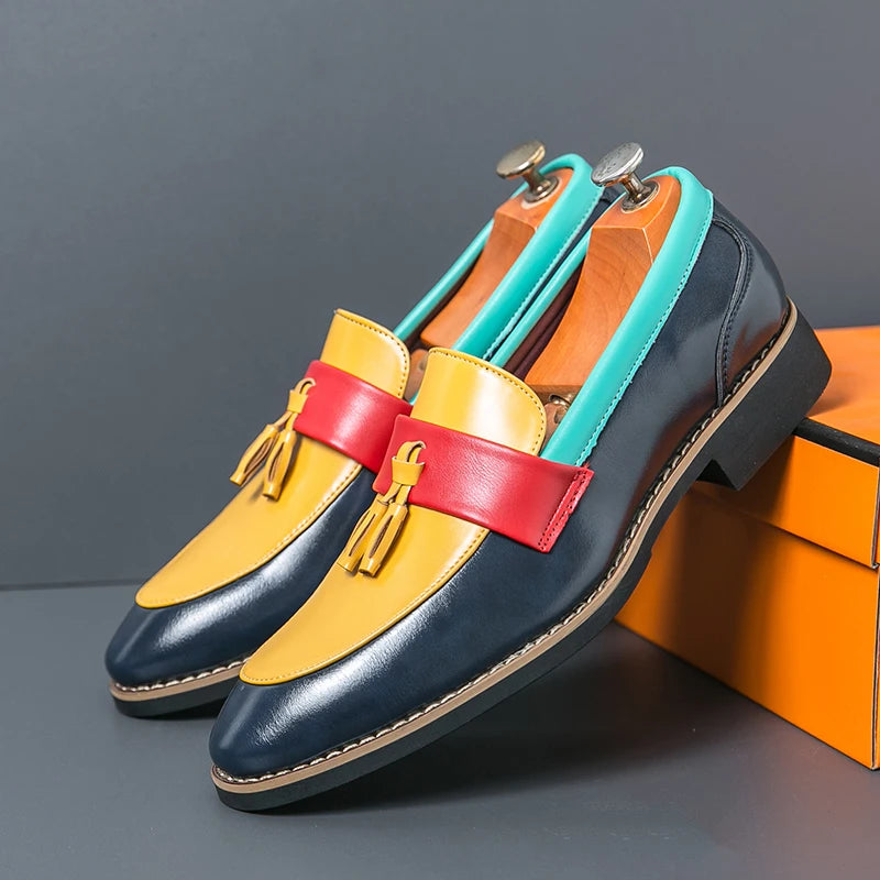 Alistair Colorblock Tassel Loafers