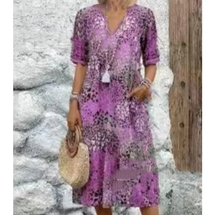 Delaney Boho Printed Midi Dress