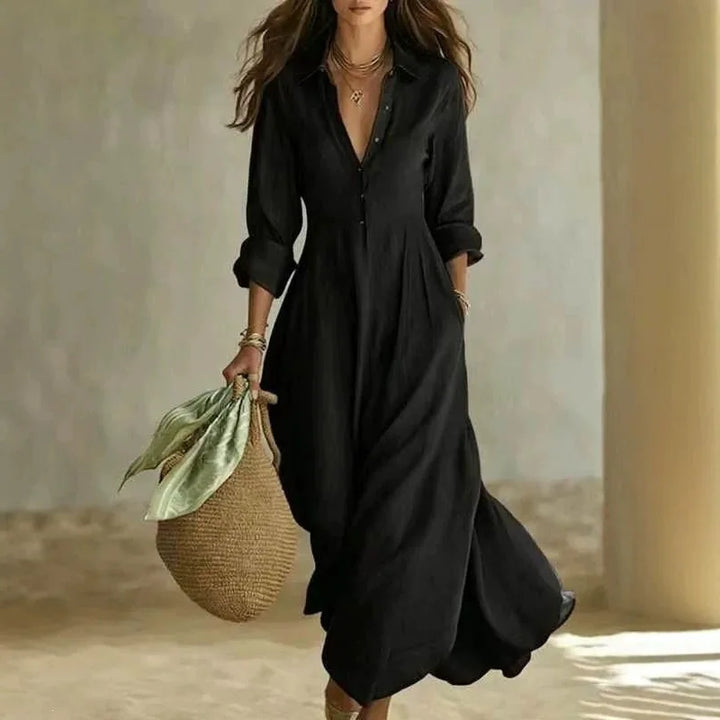 Sandy Breathable Maxi Shirt Dress