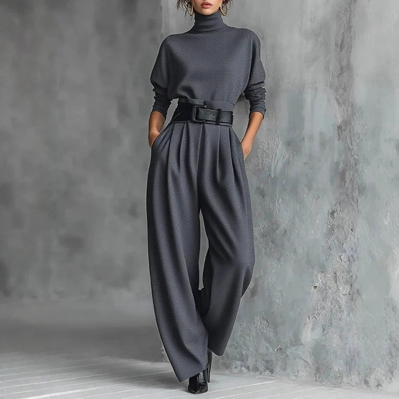 Adeline Elegant Turtleneck Pant Set