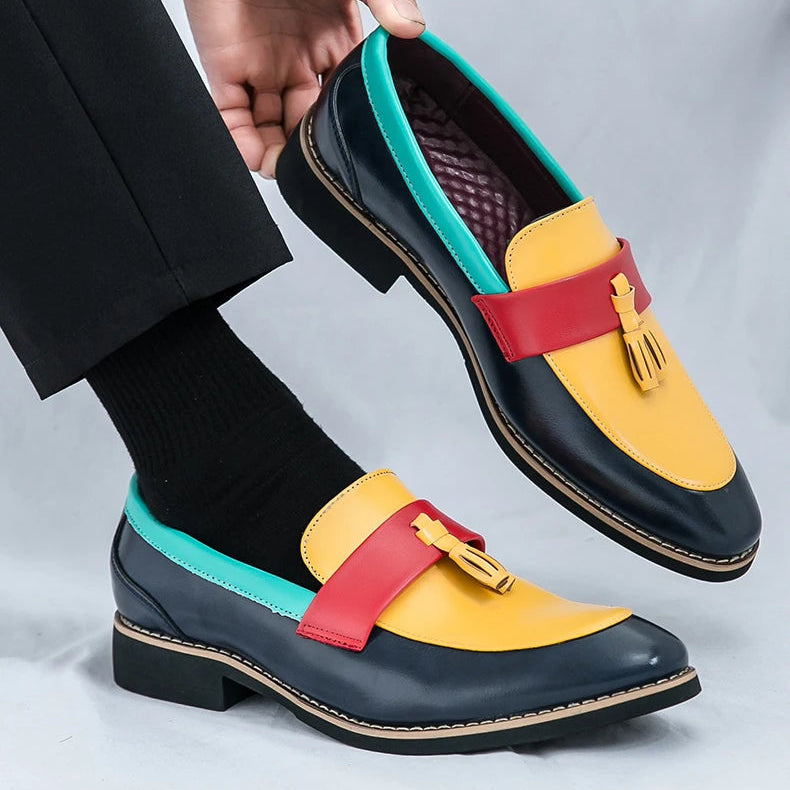 Alistair Colorblock Tassel Loafers