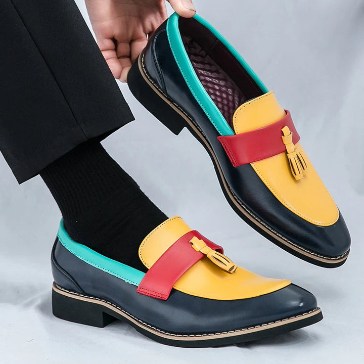 Alistair Colorblock Tassel Loafers