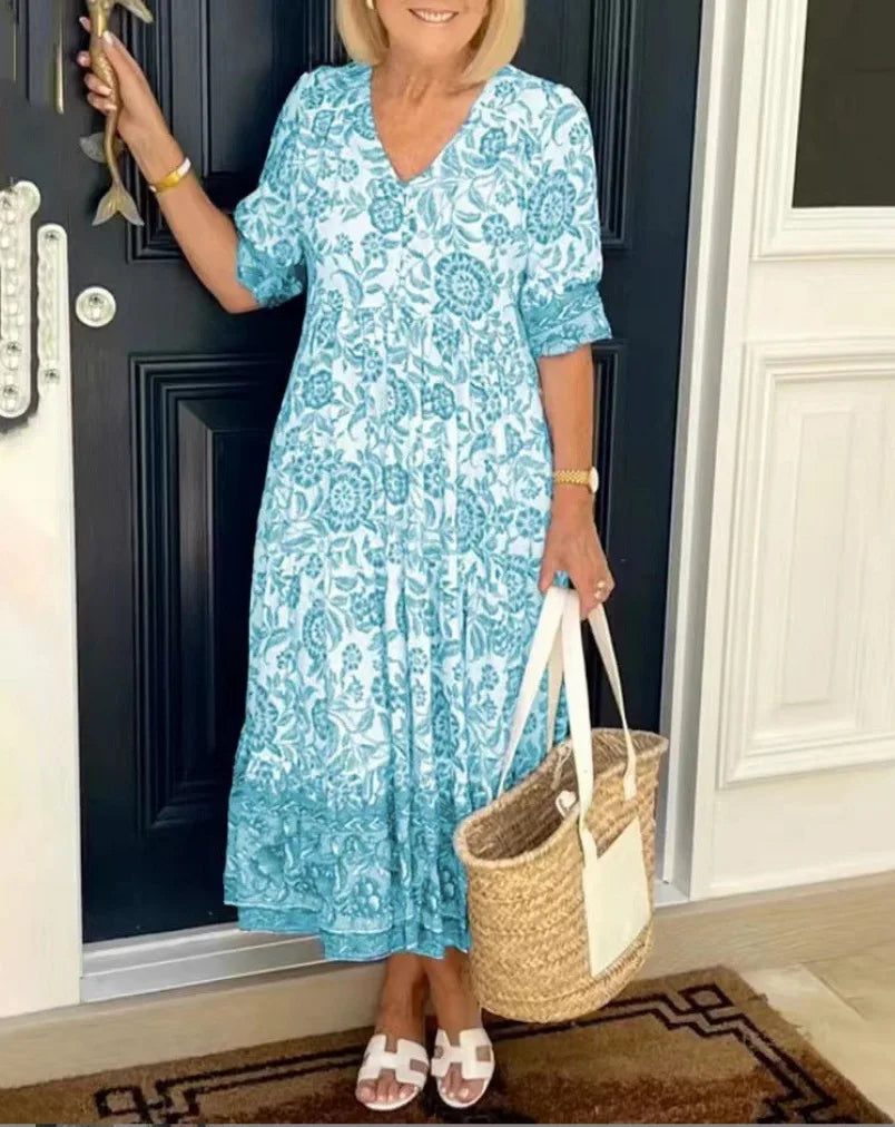 Madelyn Floral Tie Dye Maxi Dress