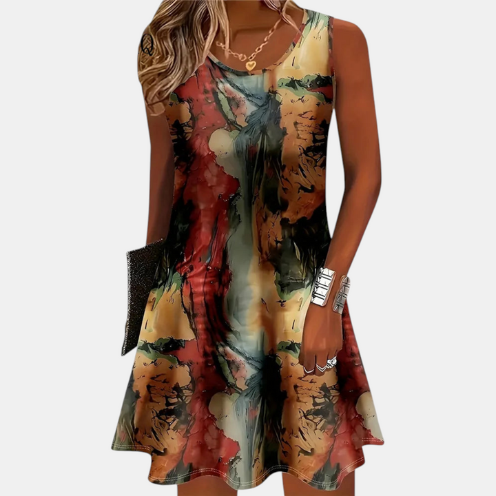 Maren Floral Print A-Line Mini Dress
