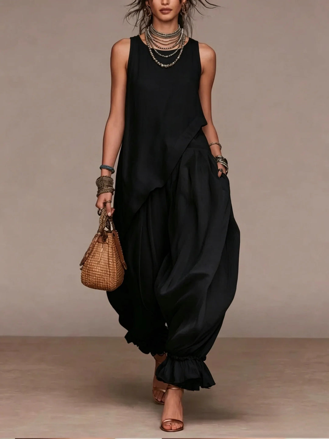 Lilia Relaxed Harem Two-Piece Set
