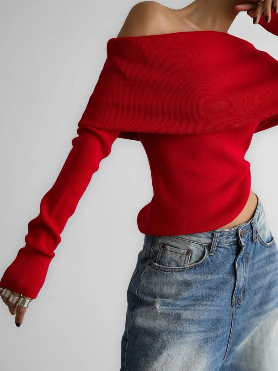 Eliza Foldover Neck Sweater