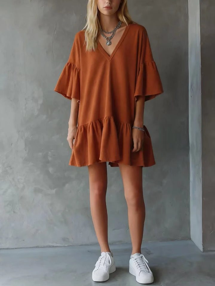 Joanna Lightweight V Neck Mini Dress