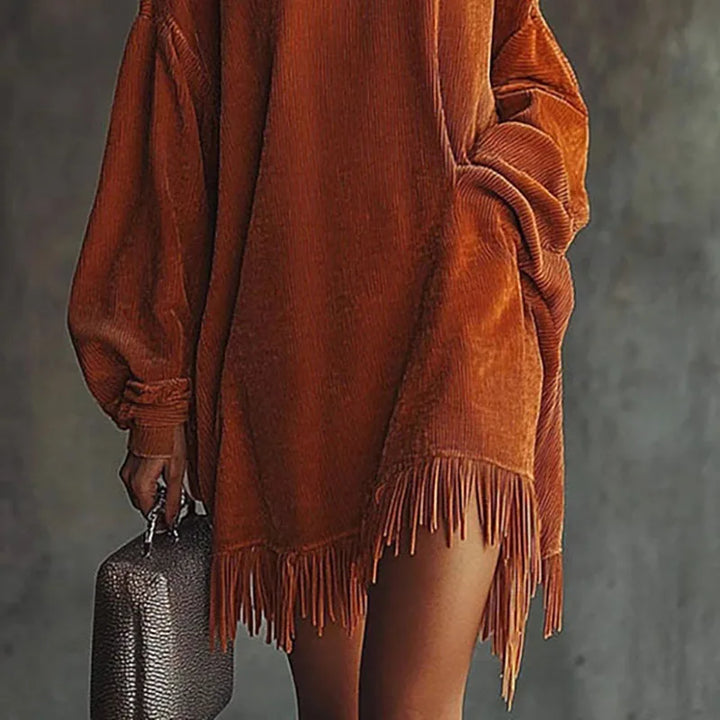 Elodie Soft Fringe Knit Dress