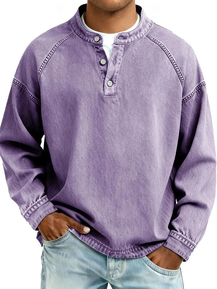 Calder Vintage Denim Henley Pullover