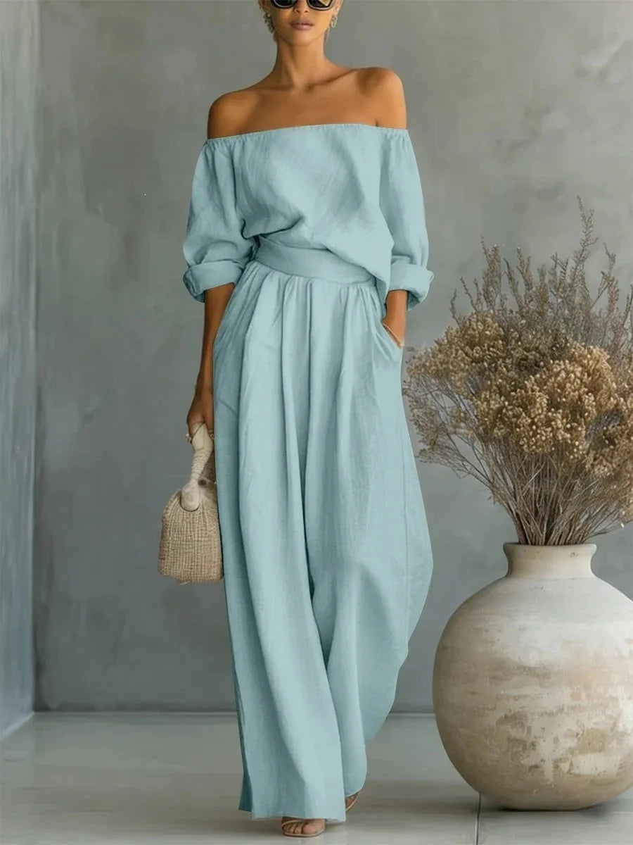 Abbey Off Shoulder Trouser Set