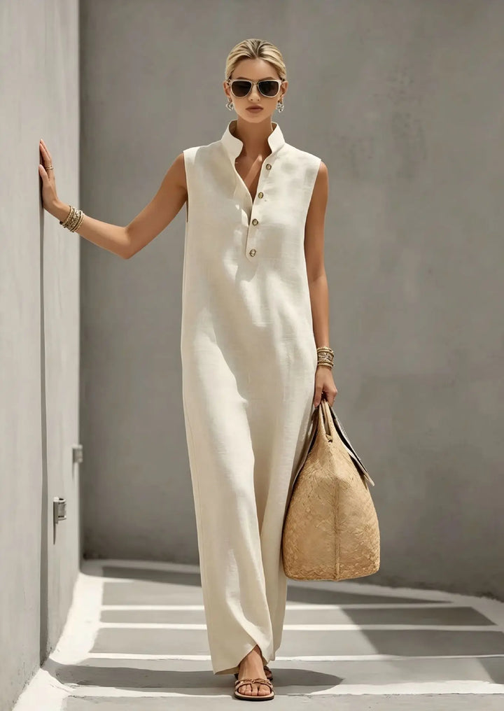 Willa Elegant Chic Linen Maxi Dress