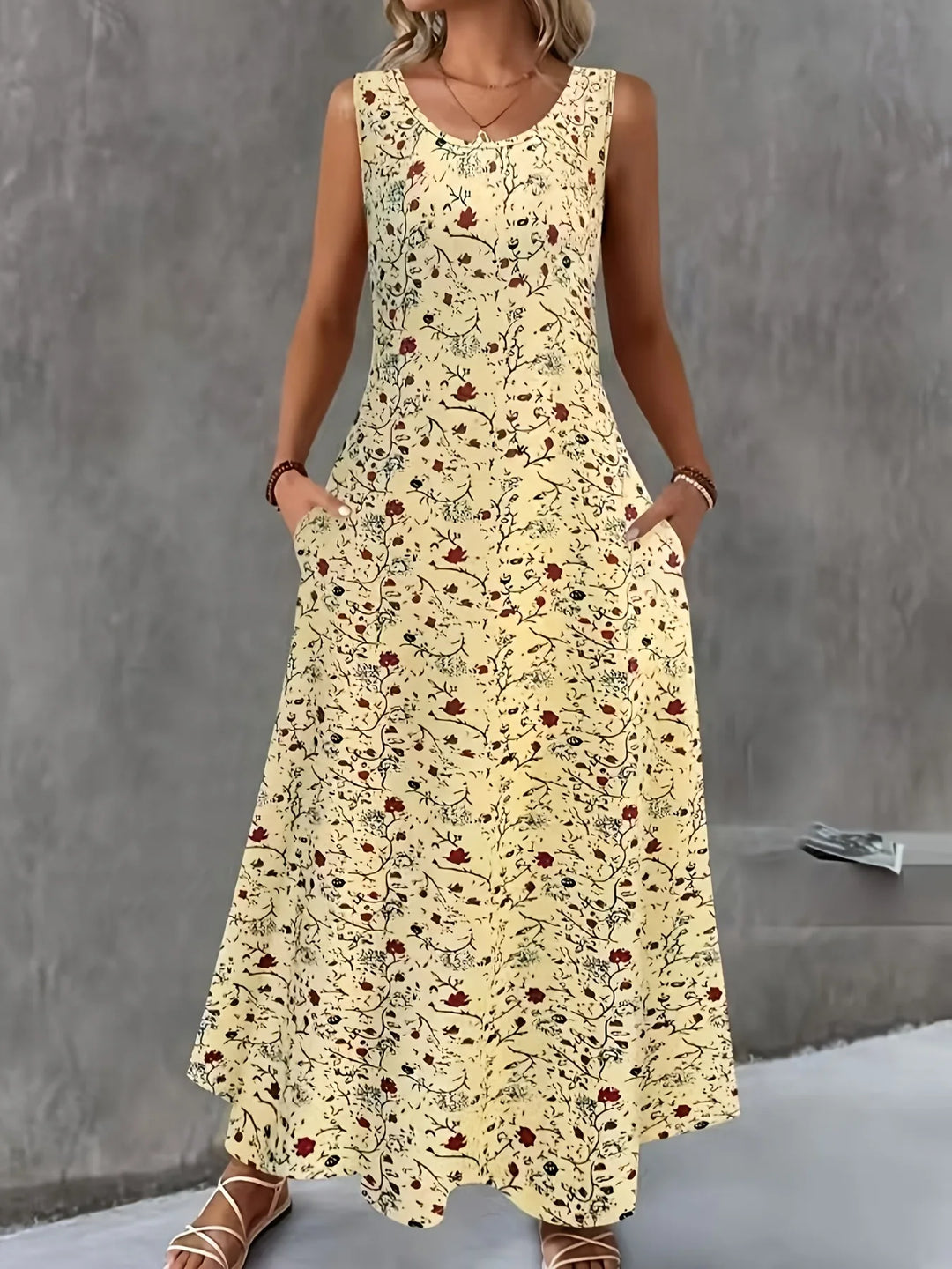Tansy Boho Floral Pocket Maxi Dress