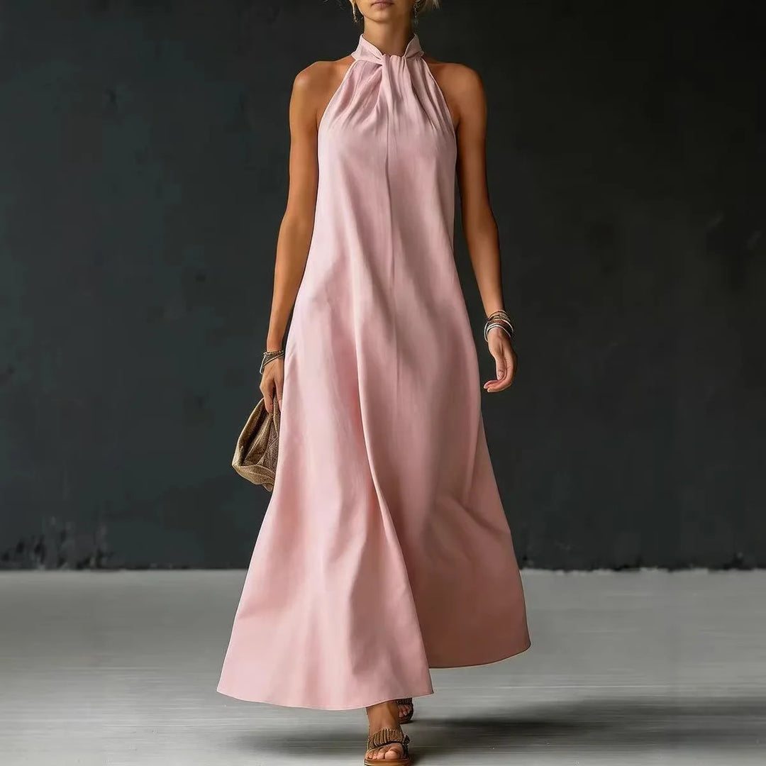 Bria Halter Neck Flowy Maxi Dress