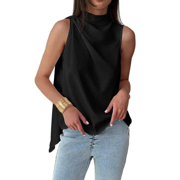 Avery Elegant Sleeveless High Neck Blouse