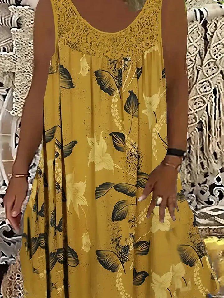 Rose Casual Floral Midi Dress