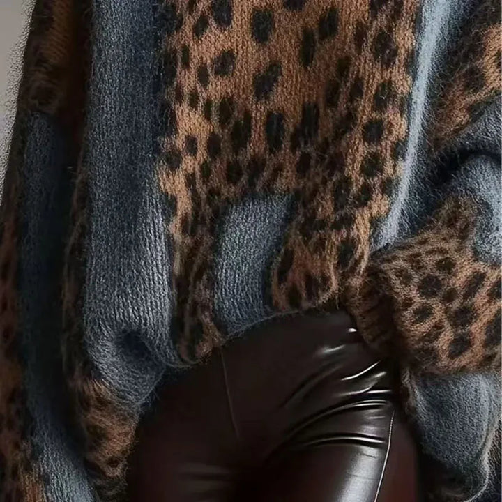 Marlowe Cozy Leopard Knit Sweater