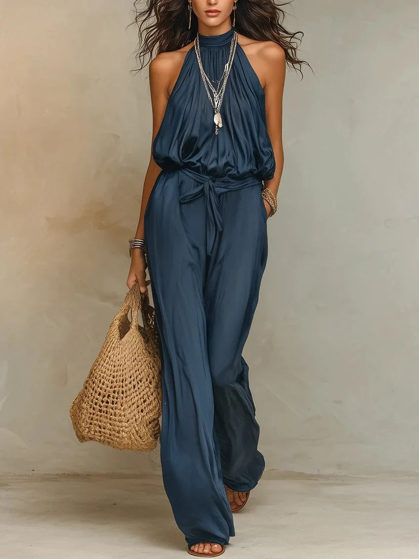 Rhea Halter Wide Leg Jumpsuit