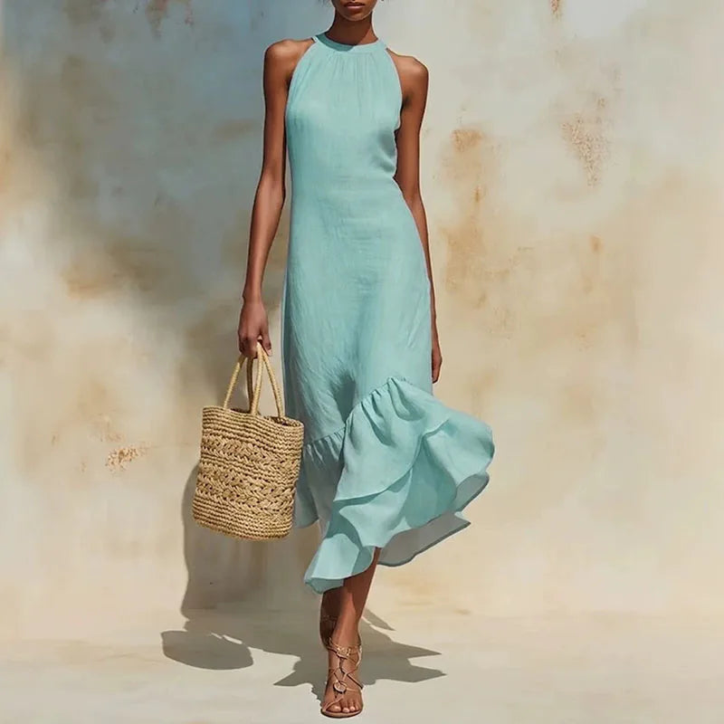 Celeste Halter Neck Maxi Dress