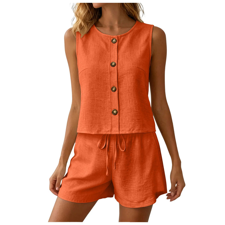 Camille Casual Sleeveless Matching Shorts Set