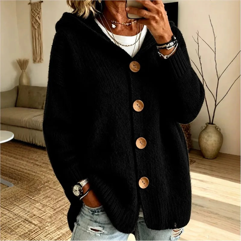 Willa Hooded Button Front Cardigan