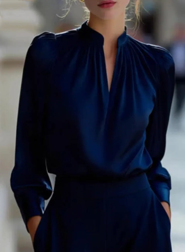 Lisette Lightweight Stand Collar Blouse