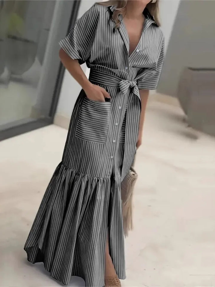 Madison Striped Pocket Maxi Dress